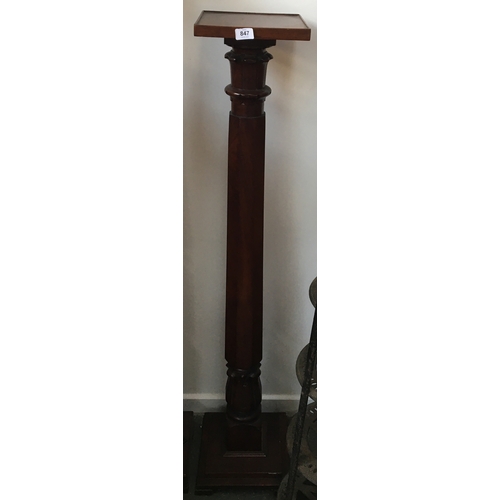 847 - A carved mahogany pot stand, 135cmH