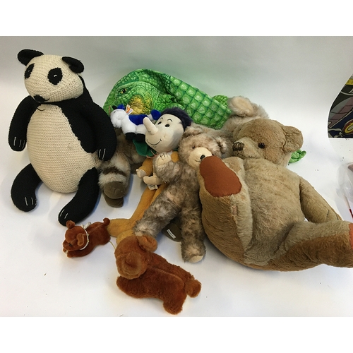 1074 - A mixed lot of plush toys, to include a Crocodile pyjama holder