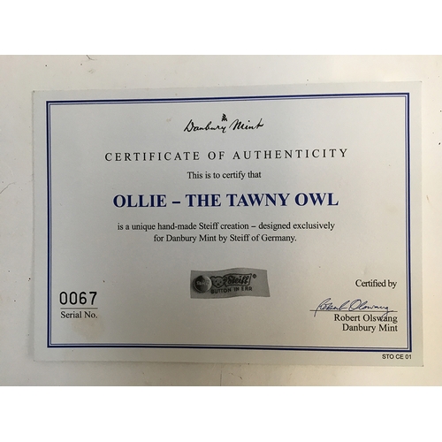 1057 - A Steiff Tawny Owl 'Ollie', designed exclusively for Danbury Mint, made of genuine mohair, serial no... 