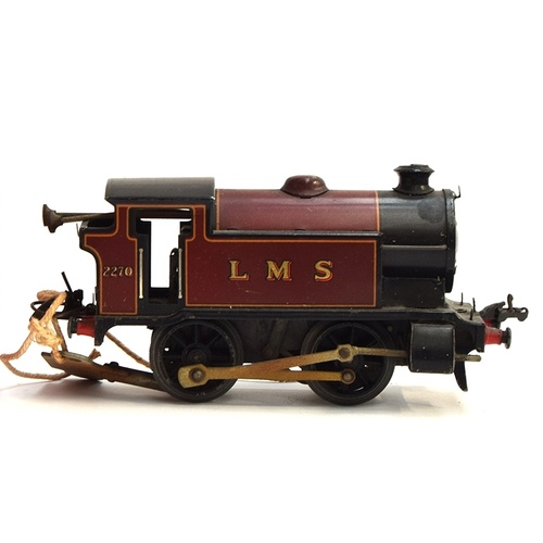 861 - Hornby O Gauge 7mm Clockwork Type 101 0-4-0 Tank Locomotive, L.M.S maroon, No. 2270