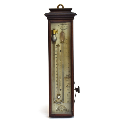 111 - A very rare Victorian rosewood mercury Patent Compensating Portable Barometer or mercury sympiesomet... 