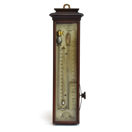 111 - A very rare Victorian rosewood mercury Patent Compensating Portable Barometer or mercury sympiesomet... 