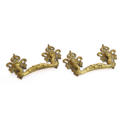 117 - A pair of gilt metal hanged handles inscribed Depose L. Pinet, no.108