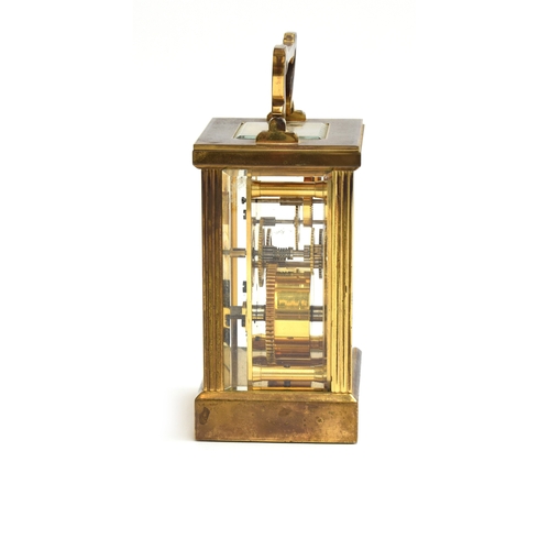 110 - A London Clock Co. brass cased carriage clock with 11 jewel movement by Fema of London, 11cm high