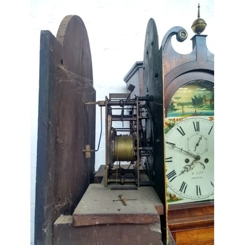 579 - An oak cased longcase clock by Jn. Christian of Aylsham, arched brass dial with silvered circular pl... 