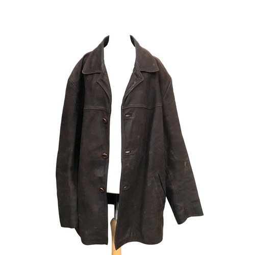 609 - A single breasted Italian brown leather jacket by Horse Leather, Florence, size extra large