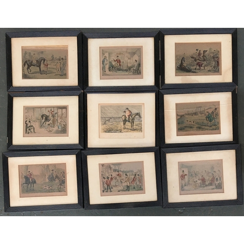 99 - A set of nine colour engravings after John Leech, taken from various R.S. Surtees novels, each 13x17... 