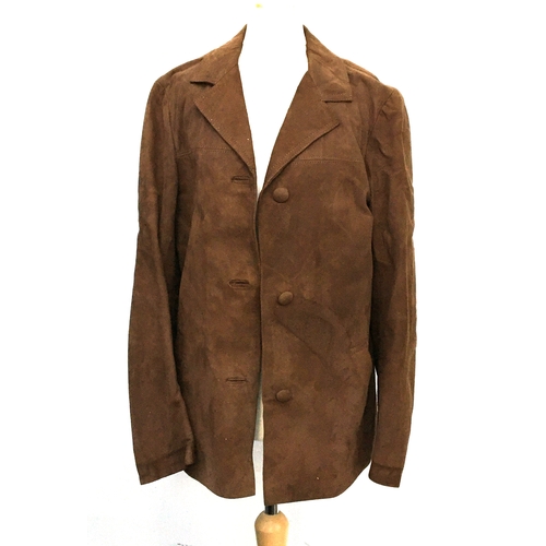 544 - A faux fur jacket; together with two size 38 vintage suede jackets (3)