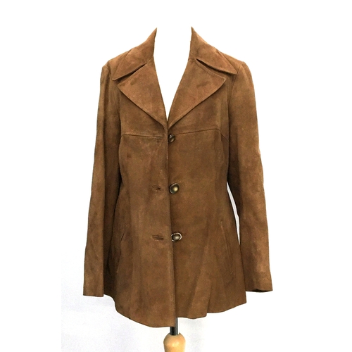 544 - A faux fur jacket; together with two size 38 vintage suede jackets (3)