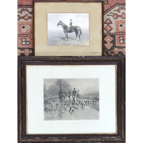 53 - An early 20th century black and white photograph of Lord Harrington on Bright's Boy, by Frank Griggs... 