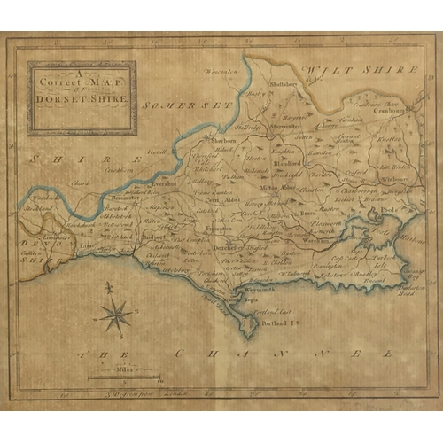 87 - 'A Correct Map of Dorset Shire', c.1718, 14.5x17cm