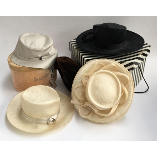 493 - A collection of designer hats to include four Philip Treacy hats in its original box (5)