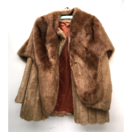 523 - A faux fur jacket together with a faux fur stole