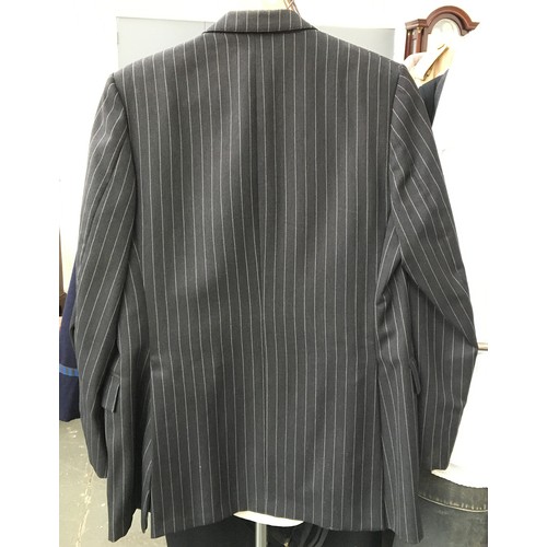 600 - A Gieves & Hawkes double breasted grey pin stripe wool suit, 40