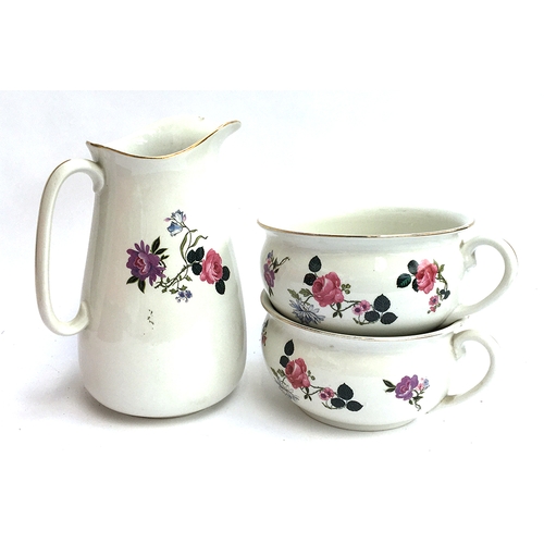 51 - An Empire Works wash jug together with two matching chamber pots