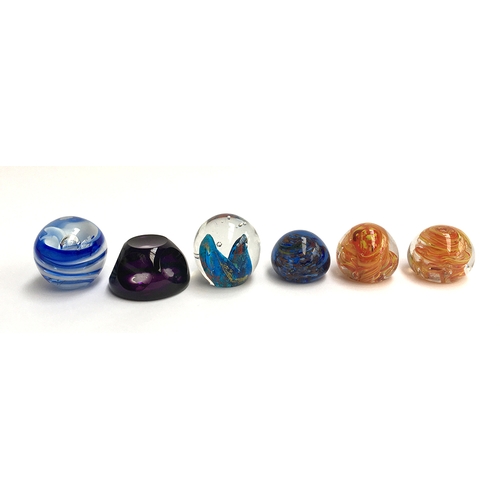 171 - A lot of six glass paperweights