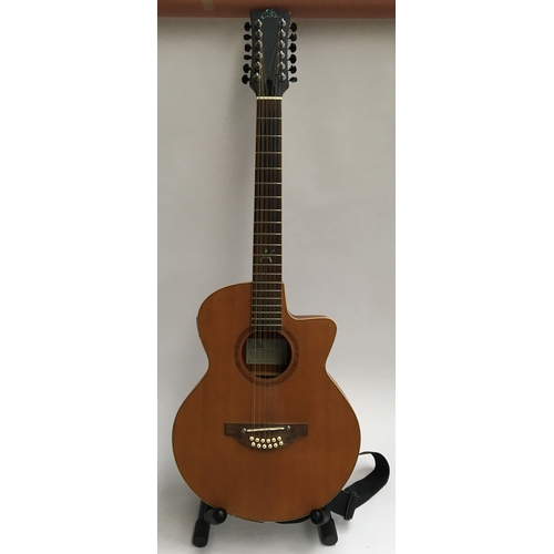136 - An Eko twelve string electro-acoustic guitar, with cutaway, model MIA 018 CW XII EQ
Condition: signi... 