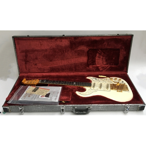 141 - A 'Burns of London' custom 'The Shadows' 50th Anniversary Apache electric guitar, in fitted hard cas... 