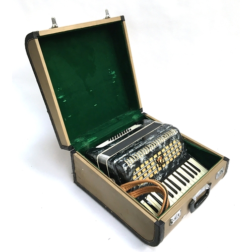 151 - A Parrot piano accordion, 24 buttons, in hard case