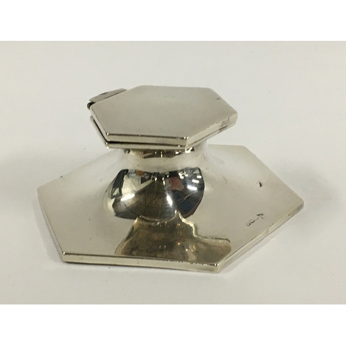 11 - A hexagonal silver inkwell by Walker & Hall, Sheffield, 2.4oz