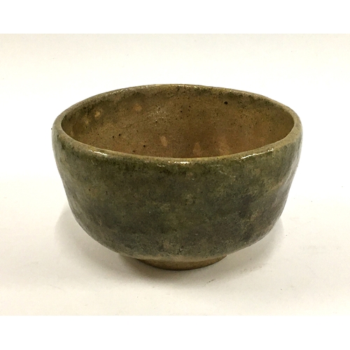 32 - A Japanese Raku-yaki bowl, stamp to base, 13cmD
