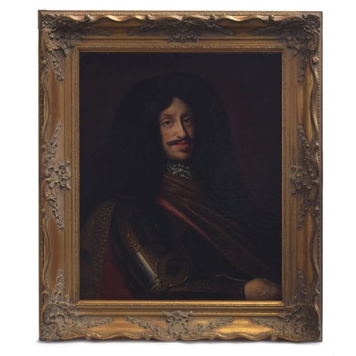 323 - Attributed to Benjamin Von Block (1631-1690), portrait of the Holy Roman Emperor Leopold I in armour... 