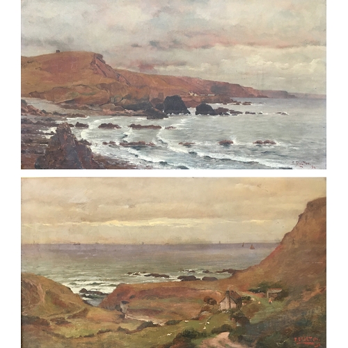 279 - Frederick Brueton (1859-1916), a pair of coastal landscapes, probably Devon, oil on board, each sign... 