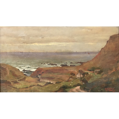 279 - Frederick Brueton (1859-1916), a pair of coastal landscapes, probably Devon, oil on board, each sign... 