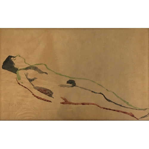 295 - Zdzislaw Ruszkowski (1907-1990), reclining nude, watercolour, signed and titled indistinctly lower l... 