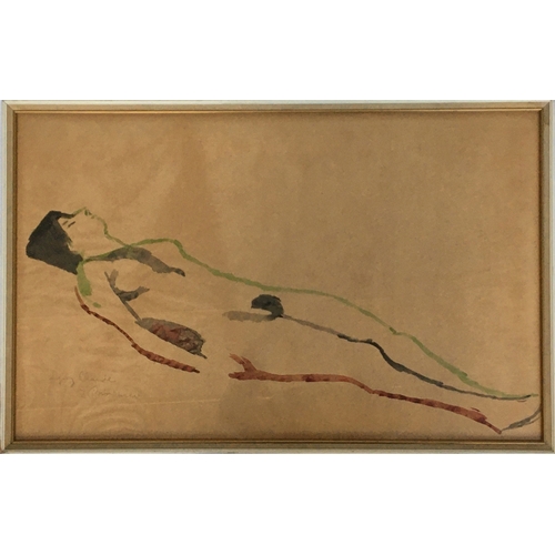 295 - Zdzislaw Ruszkowski (1907-1990), reclining nude, watercolour, signed and titled indistinctly lower l... 