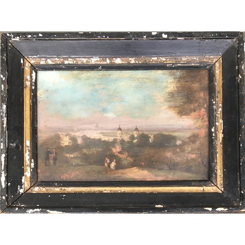 345 - 19th century British, oil on board, Greenwich Naval College, 21 x 32cm