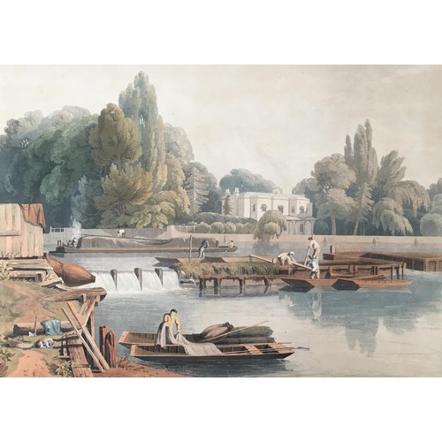 312 - A collection of ten 19th century chromolithographs after William Havell, 'An Island On The Thames Ne... 