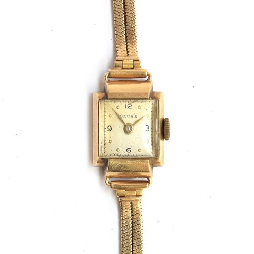 37 - A 9ct gold cocktail watch by Baume, gross weight 18.5g, net weight 13.9g