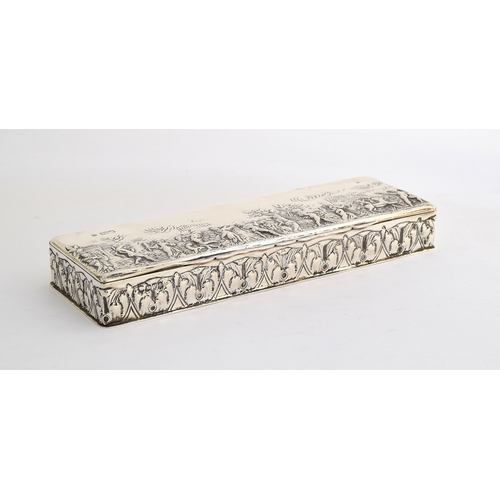 112 - An Edwardian Neoclassical silver box of rectangular form, by George Nathan & Ridley Hayes, Chester 1... 