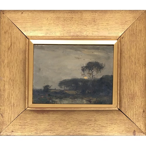 351 - James Taylor Brown (Scottish 1868-1923) The Twilight Moon, oil on panel, signed, 16.5 x 22cm
