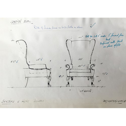 626 - An exceptionally large wingback armchair, specially commissioned from Beresford & Hicks, complete wi... 