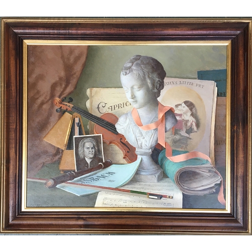 360 - Gerald Norden (1912-2000), 'Still Life with a Child's Violin', oil on board, signed and dated lower ... 