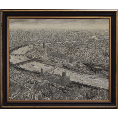 354 - Circle of Stephen Wiltshire (b.1974), An Aerial View of London, showing Westminster, Lambeth and Sou... 