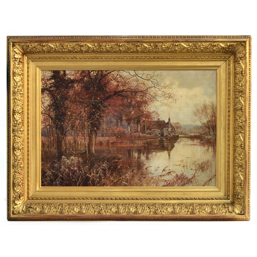 334 - Edward Wilkins Waite RBA (British, 1854-1924), The fall of the leaf, oil on canvas, 49.5 x 73.5cm