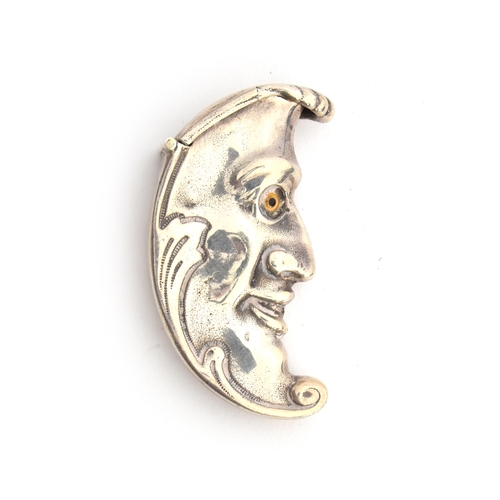 119 - A novelty silver man in the moon crescent vesta case, by David A Bowles