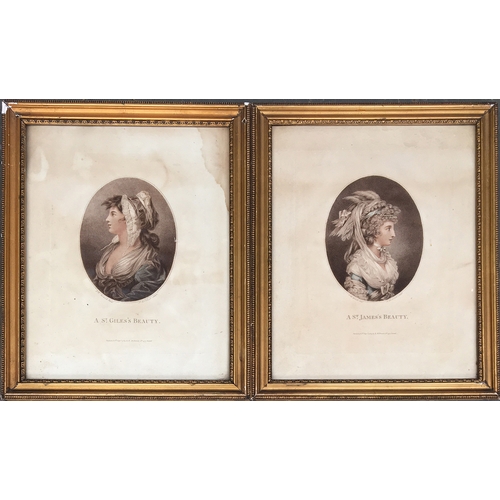 307 - Francesco Bartolozzi, R.A. (1727-1815), a pair of  portrait engravings, 'A St Giles Beauty' and 'A S... 