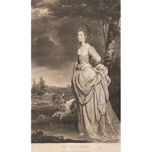 305 - Two Portrait Mezzotints after Sir Joshua Reynolds; Mrs Mathew, engraved by W. Dickinson and publishe... 