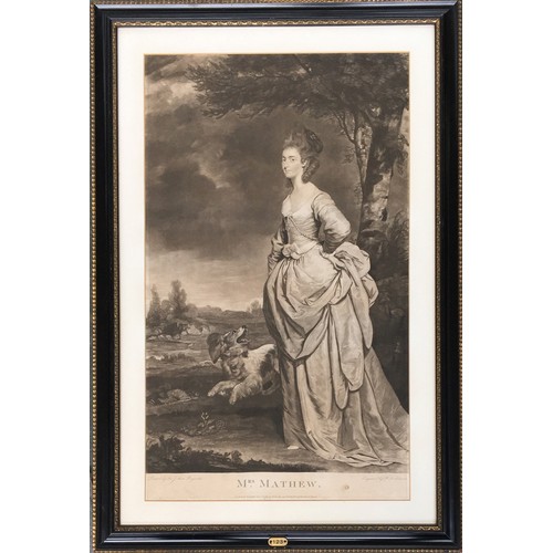 305 - Two Portrait Mezzotints after Sir Joshua Reynolds; Mrs Mathew, engraved by W. Dickinson and publishe... 