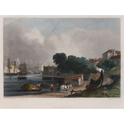 302 - Three local interest hand coloured engravings, After H. Warren, engraved by E. Finden, 'Weymouth', 1... 
