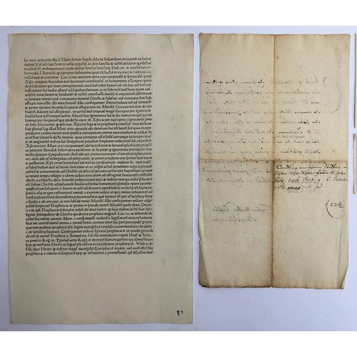 303 - A small collection of 18th century texts and engravings, to include an Italian letter, dated 1707; a... 
