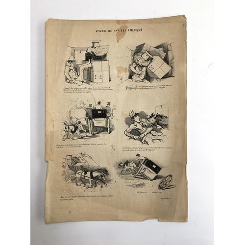 304 - A collection of seven 19th century Honoré Daumier (1808 -1879) humorous prints cut from French newsp... 