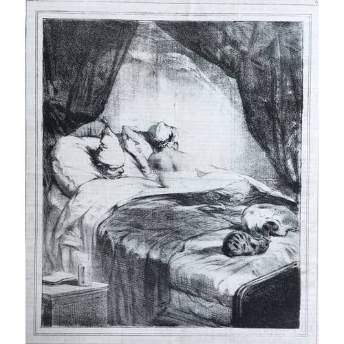 304 - A collection of seven 19th century Honoré Daumier (1808 -1879) humorous prints cut from French newsp... 