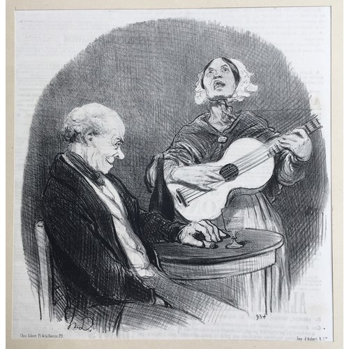 304 - A collection of seven 19th century Honoré Daumier (1808 -1879) humorous prints cut from French newsp... 