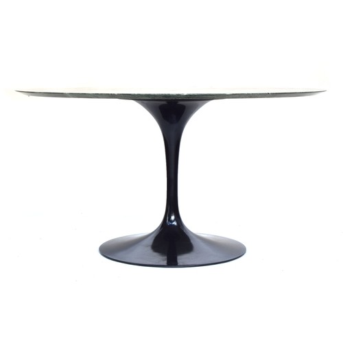 648 - A circular Eero Saarinen for Knoll circular tulip dining table, the top of Verdi Alpi coated marble,... 