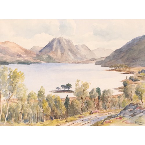 287 - William Deas (1876-1959) Loch Maree and Slioch, signed, watercolour, 27 x 36cm